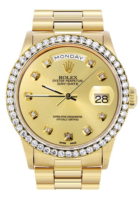 rolex 18k yellow gold stainless steel diamond 24 mm|rolex day date 40 yellow gold.